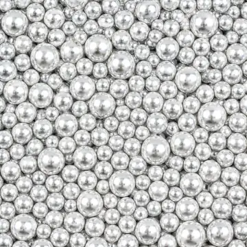Silver metallic beads